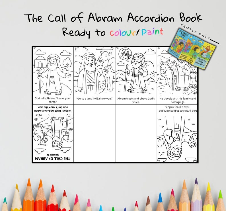 The Call of Abram Bible Sequencing Craft: listing photo