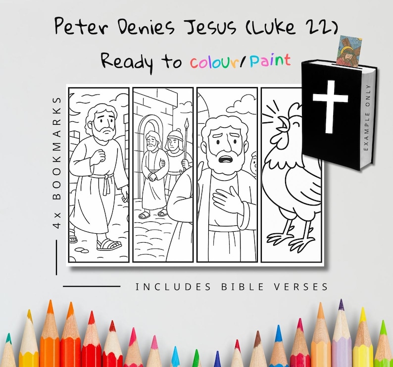 Peter Denies Jesus Bible Verse Bookmarks: listing photo