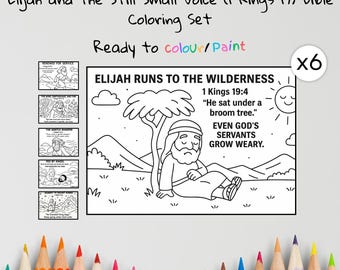 Elijah and the Still Small Voice Coloring Pages Craft | Kids Bible Craft | 1 Kings 19 | Christian Coloring Sheets | Sunday School Lesson