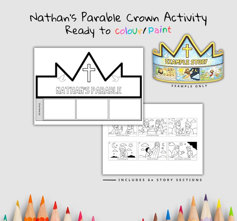 Nathan’s Parable Bible Crown Craft: listing photo