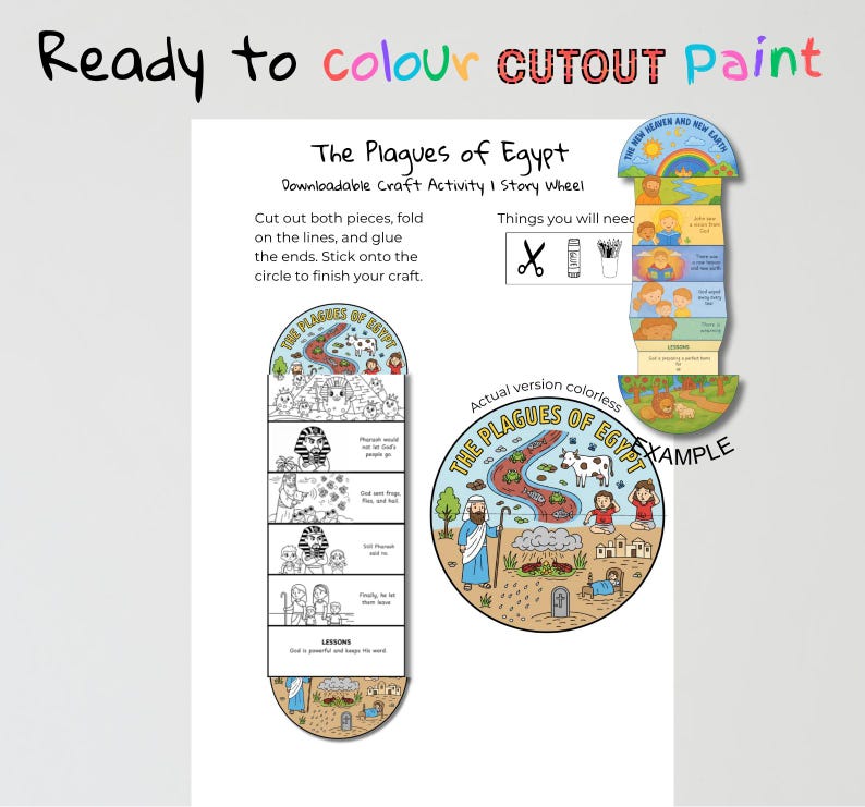 The Plagues of Egypt Fold-Out Bible Craft: listing photo