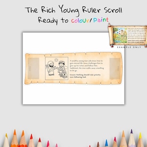 Rich Young Ruler Scroll Sunday School Craft | Bible Craft Printable | Kid Bible Story Activity | Christian Coloring Craft | Digital Download
