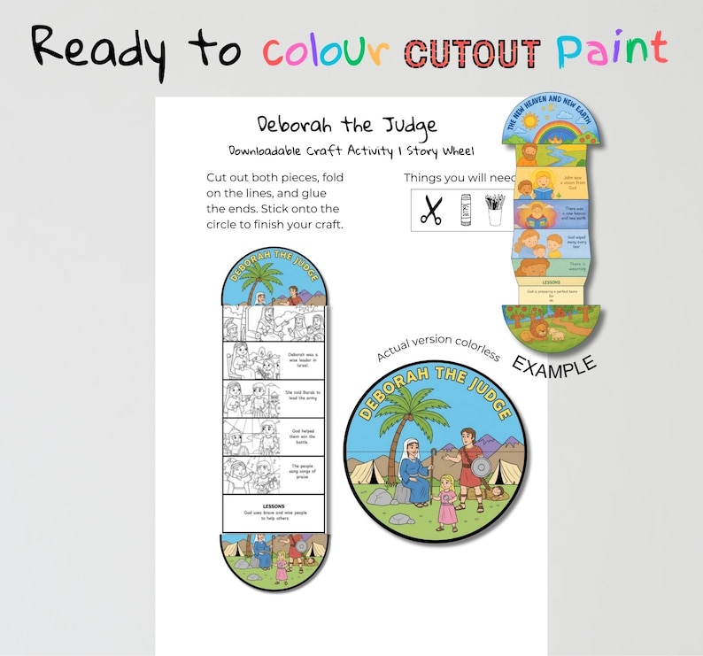 Deborah the Judge Fold-Out Bible Craft: listing photo