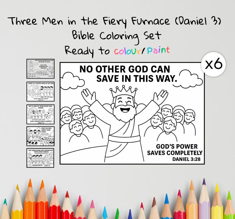Fiery Furnace Bible Colouring Pages: listing photo