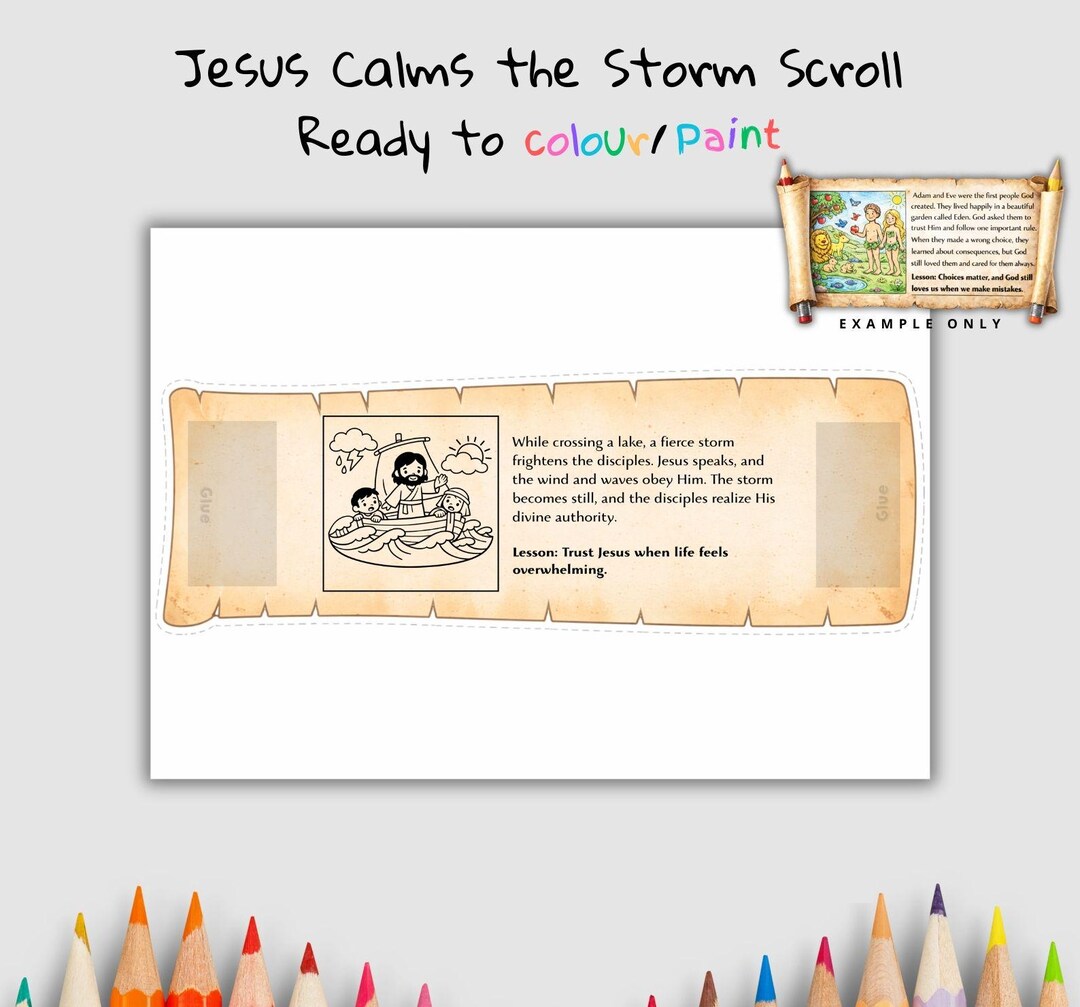 Jesus Calms the Storm Scroll Sunday School Craft | Kids Bible Story ...
