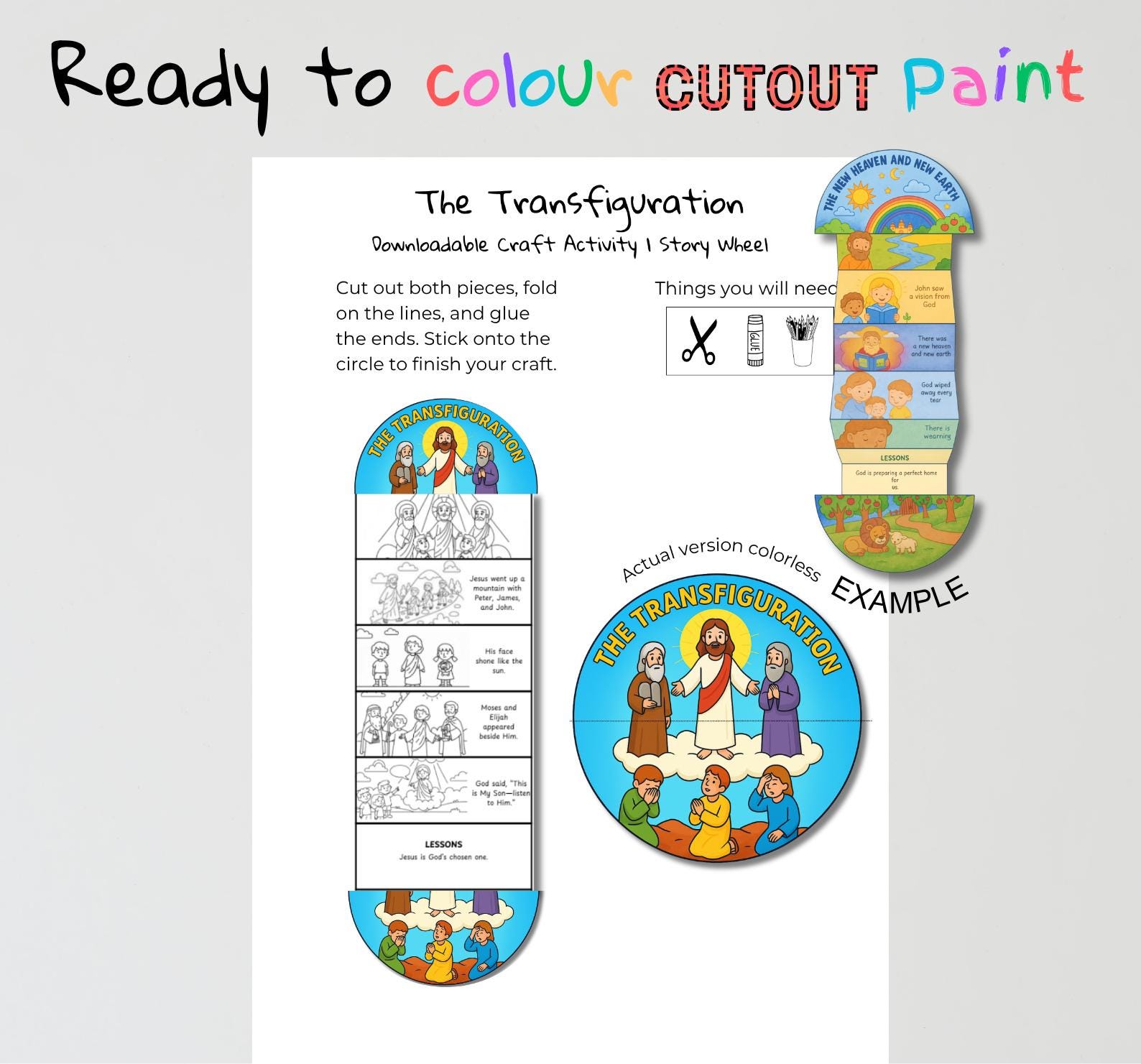 The Transfiguration Bible Craft | Jesus is God’s Son Lesson | Christian ...