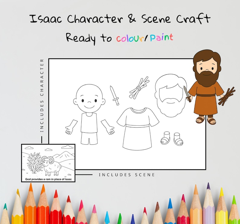 God Provides a Ram for Isaac Cut-and-Paste Bible Craft for Kids: listing photo