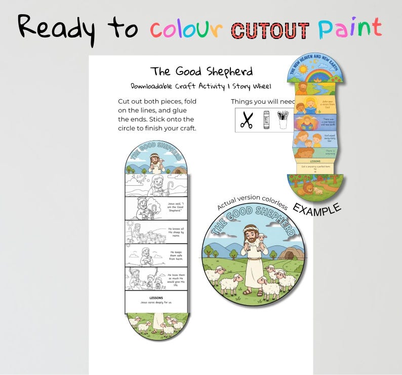 The Good Shepherd Fold-Out Bible Craft: listing photo