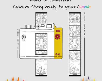 David & Jonathan Bible Camera Film Craft | Kids Bible Story Activity | 1 Samuel 18–20 Coloring Craft | Christian Printable | Sunday Lesson