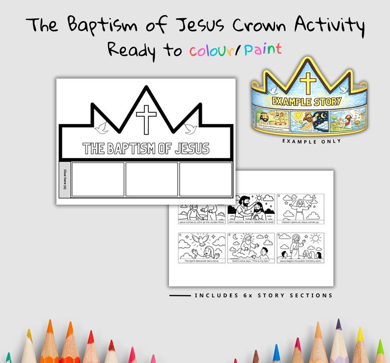 Baptism of Jesus Bible Crown Craft: listing photo