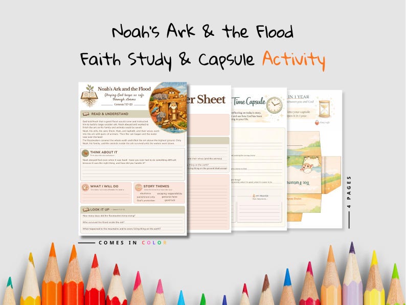 Noah’s Ark and the Flood Faith Time Capsule Pack: listing photo