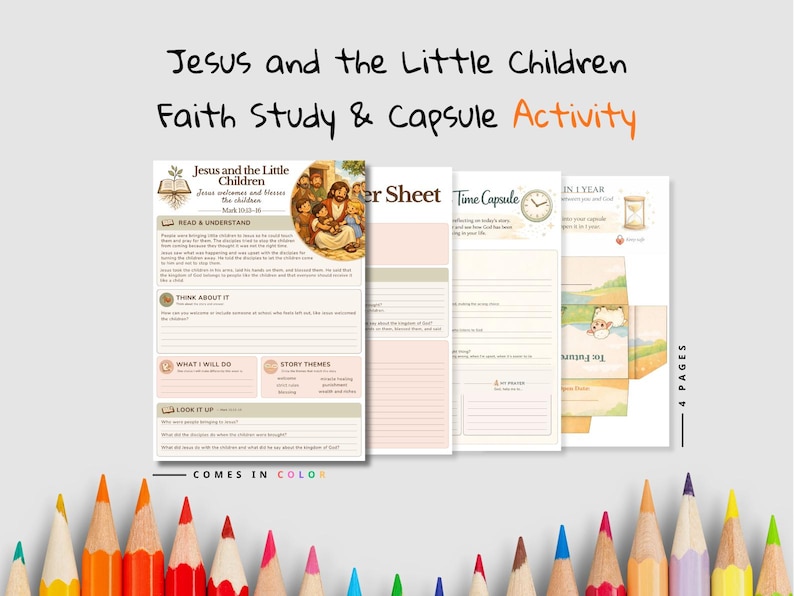 Jesus Welcomes Children Faith Time Capsule Pack: listing photo