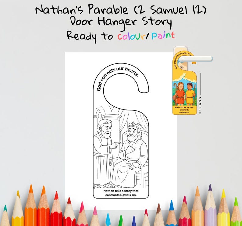 Nathan’s Parable Bible Door Hanger: listing photo