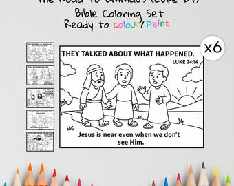 Road to Emmaus Coloring Pages Craft | Kids Bible Craft | Luke 24 | Christian Coloring Sheets | Sunday School Lesson
