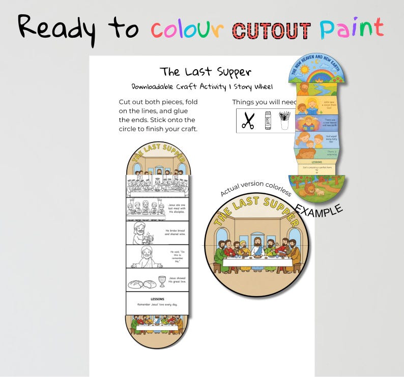 The Last Supper Fold-Out Bible Craft: listing photo