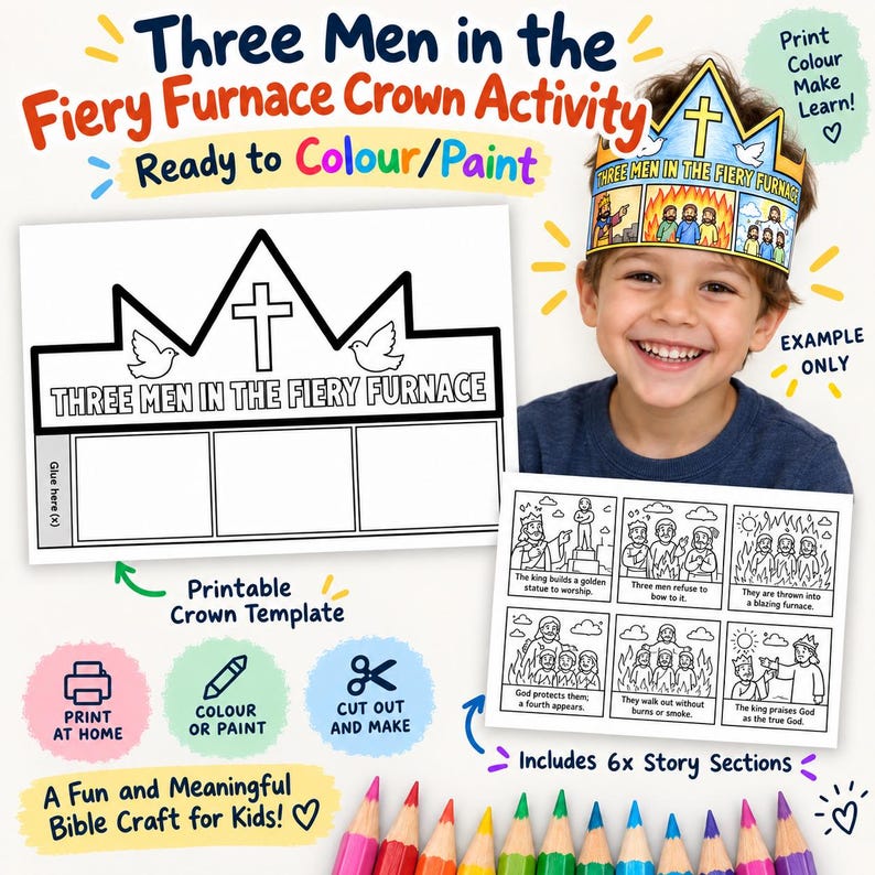 Fiery Furnace Bible Crown Craft: listing photo