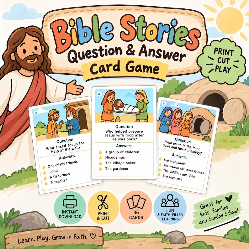The Burial of Jesus Bible Card Game: listing photo