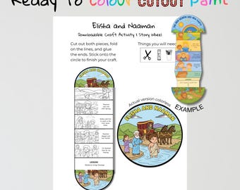 Elisha and Naaman Bible Craft | Obedience & Healing Lesson | Christian Coloring Activity | Sunday School Printable