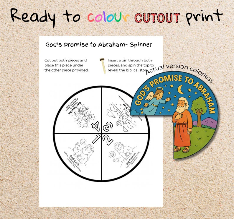 God’s Promise to Abraham Story Wheel Craft: listing photo