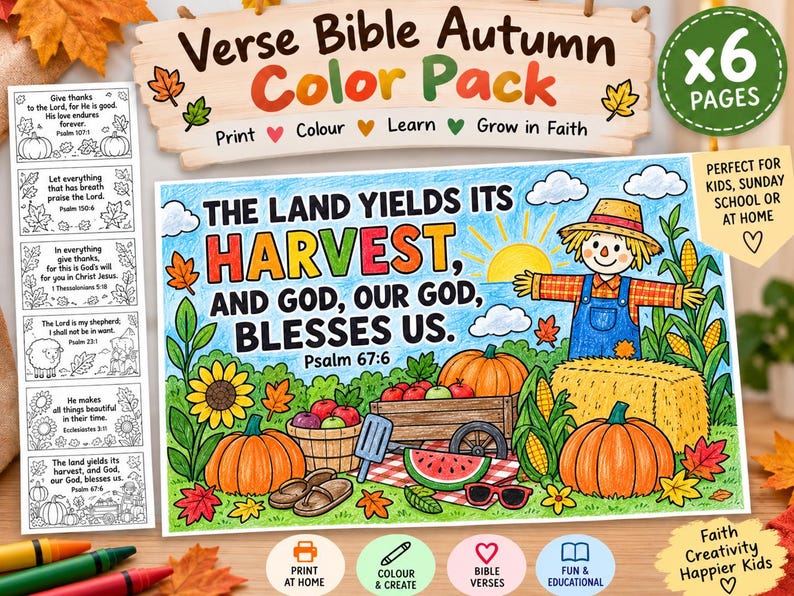 Funny Autumn Bible Colouring Pages: listing photo
