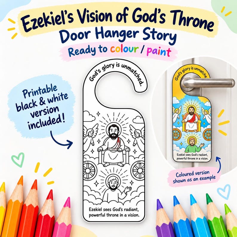 Ezekiel’s Throne Vision Bible Door Hanger: listing photo