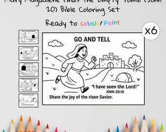 Empty Tomb Coloring Pages Craft | Kids Bible Craft | John 20 | Christian Easter Coloring Sheets | Sunday School Lesson