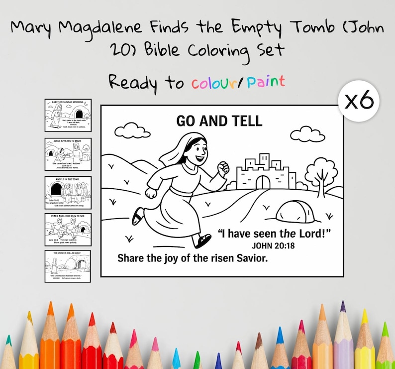 Empty Tomb Bible Colouring Pages: listing photo