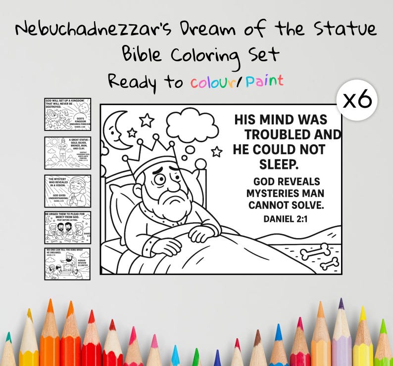 Nebuchadnezzar’s Statue Dream Bible Colouring Pages: listing photo