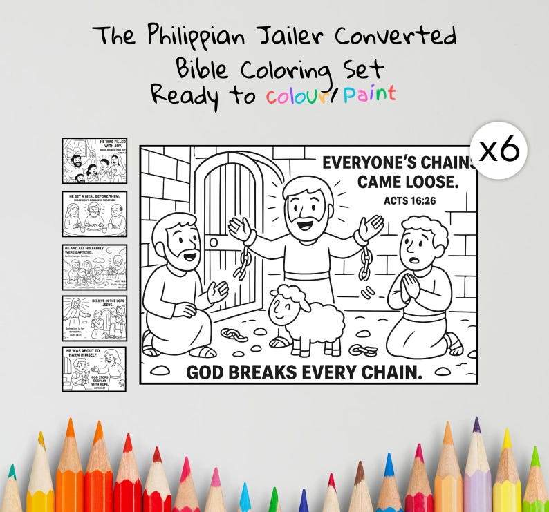 Philippian Jailer Bible Colouring Pages: listing photo