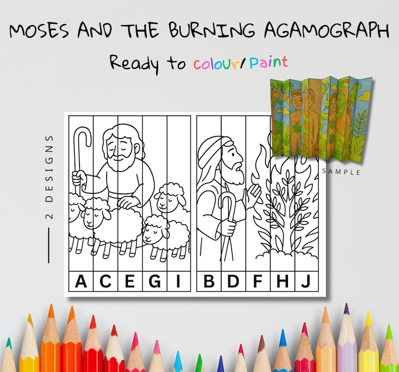 Moses and the Burning Bush Agamograph Craft: listing photo