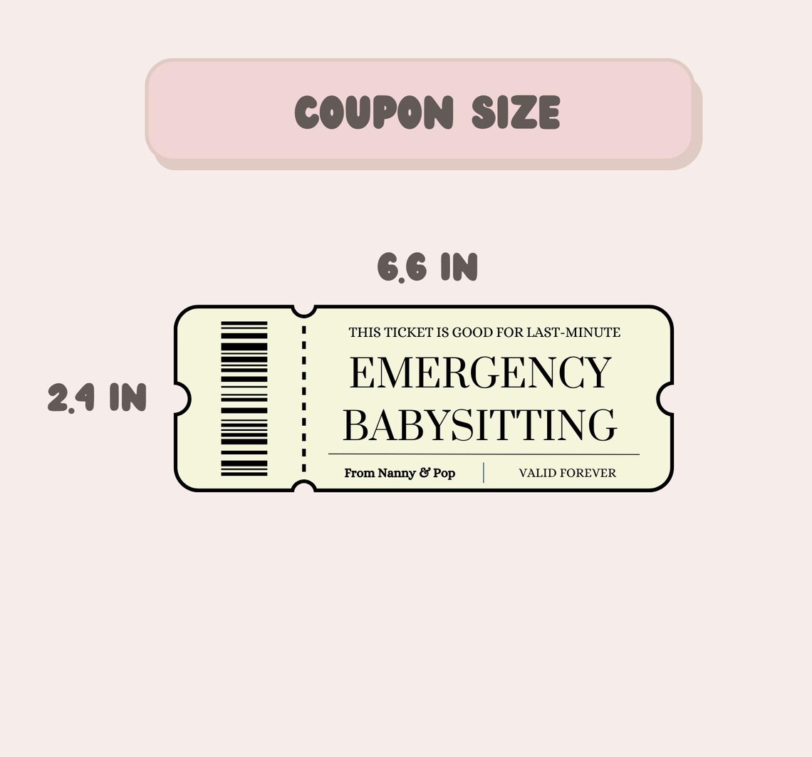 Editable Babysitting Coupons DIY Gift From Grandparents Baby Shower