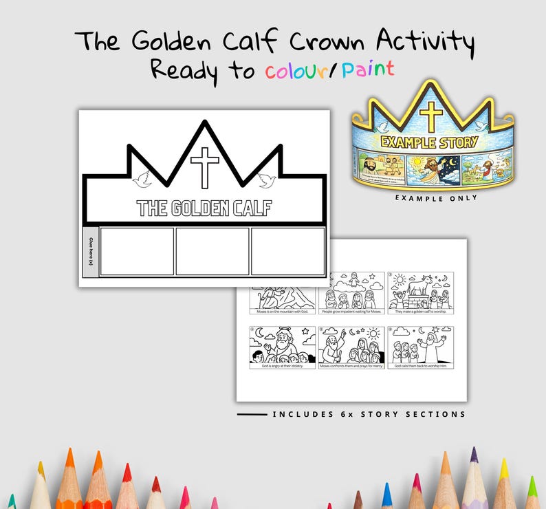 Golden Calf Bible Crown Craft: listing photo