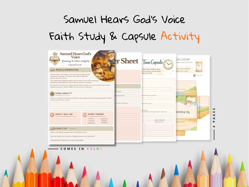 Samuel Hears God’s Voice Faith Time Capsule Pack: listing photo