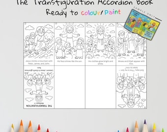 The Transfiguration Bible Craft | Kids Sunday School Activity | Bible Coloring & Sequencing Craft | Matthew 17 Lesson