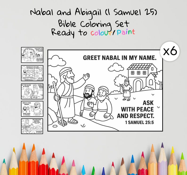 Nabal and Abigail Bible Colouring Pages: listing photo