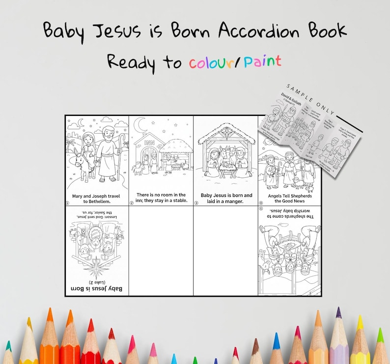 Baby Jesus is Born Accordion Bible Story Book: listing photo
