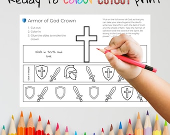 Armor of God Crown – Bible Craft for Kids – Sunday School Printable – Church Craft – Scripture Activity from Ephesians 6