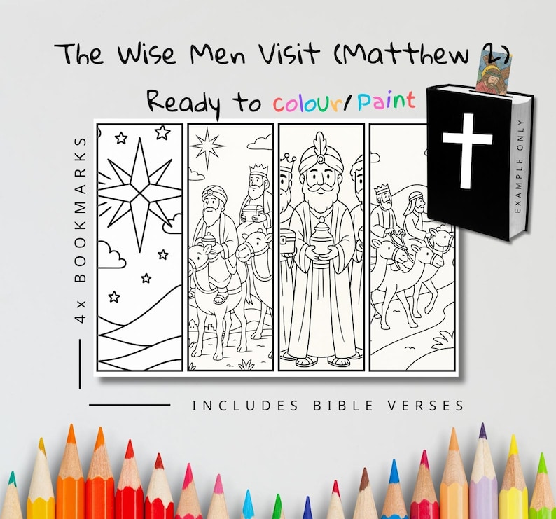 The Wise Men Visit Bible Verse Bookmarks: listing photo