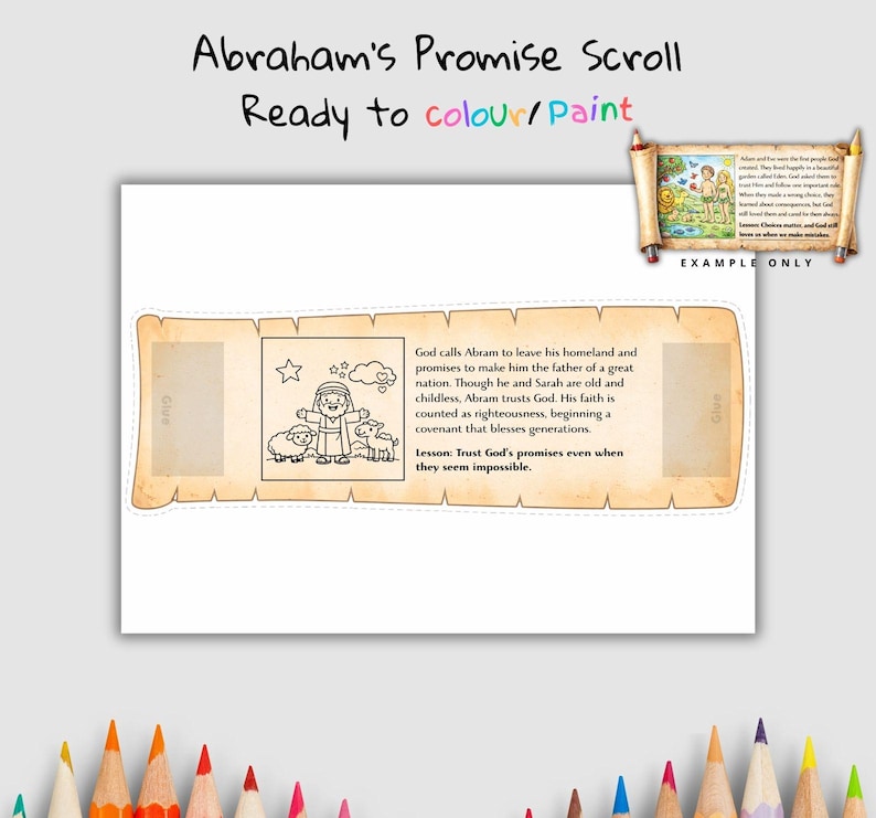 Abraham’s Promise Bible Scroll Craft: listing photo