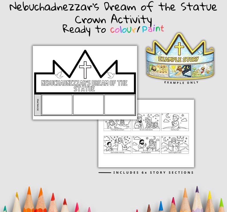 Nebuchadnezzar’s Dream Bible Crown Craft: listing photo