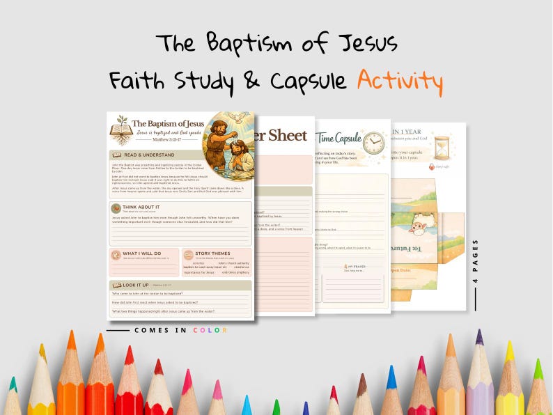 The Baptism of Jesus Faith Time Capsule Pack: listing photo