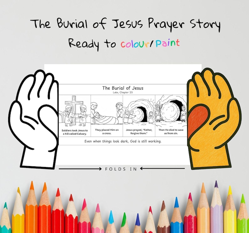 Burial of Jesus Prayer Hands Craft: listing photo
