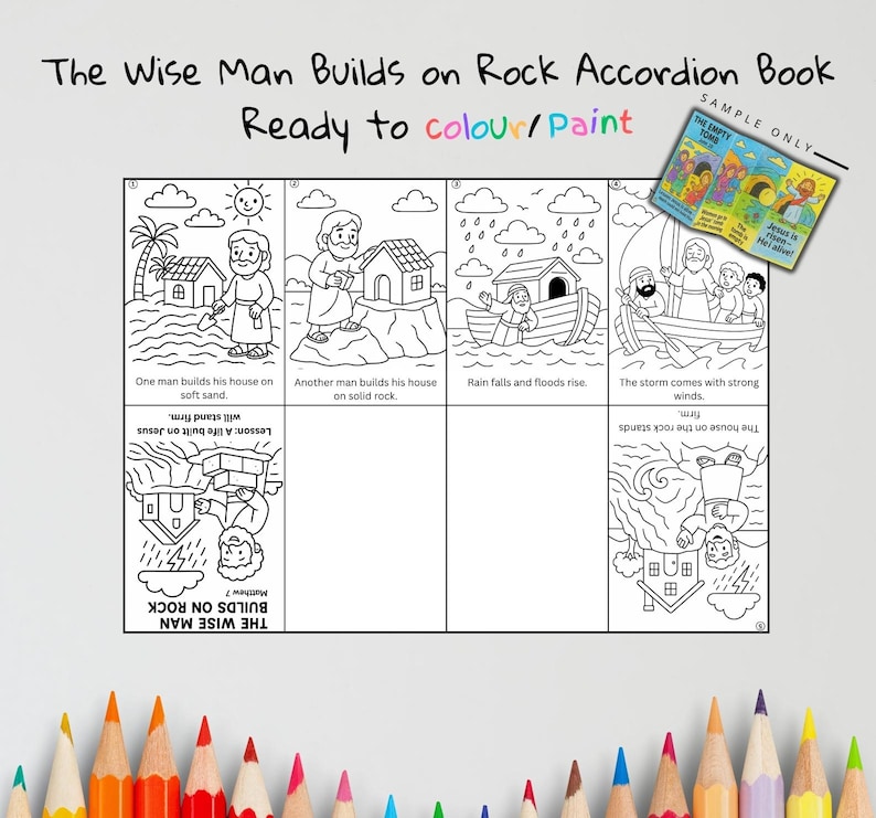 The Wise Man Builds on Rock Bible Sequencing Craft: listing photo
