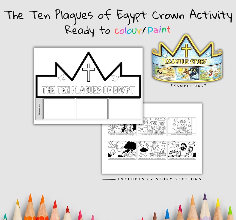 Ten Plagues of Egypt Bible Crown Craft: listing photo