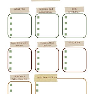 ADHD Daily Planner For Adults | Digital Printable PDF | A4, US Letter | Minimalist Daily Organizer | To-Do, priority in, weekly Schedule