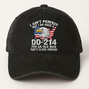 Embroidered DD-214 Veteran Classic Baseball Cap Military Hat for Men, Veterans Day Cap, Army Navy Air Force Veteran Gift for Dad Grandpa