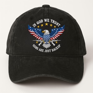 Embroidered &quot;In God We Trust&quot; Baseball Cap: Patriotic USA Eagle Design