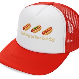 Funny Trucker Snapback Hat Bad Day To Be a Hot Dog Embroidered Cap 4th of July Summer Hat Trendy Patriotic Fourth of July Hat