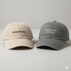 Embroidered &quot;Somebody&#39;s Problem&quot; Baseball Cap: Sarcastic Western Cowgirl Hat