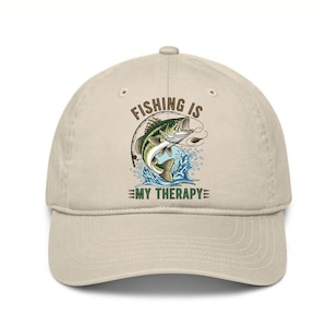 Embroidered Fishing Dad Hat Funny Fisherman Cap Outdoor Bass Fishing Classic Baseball Cap Gift for Anglers Fathers Day Embroidery Hat
